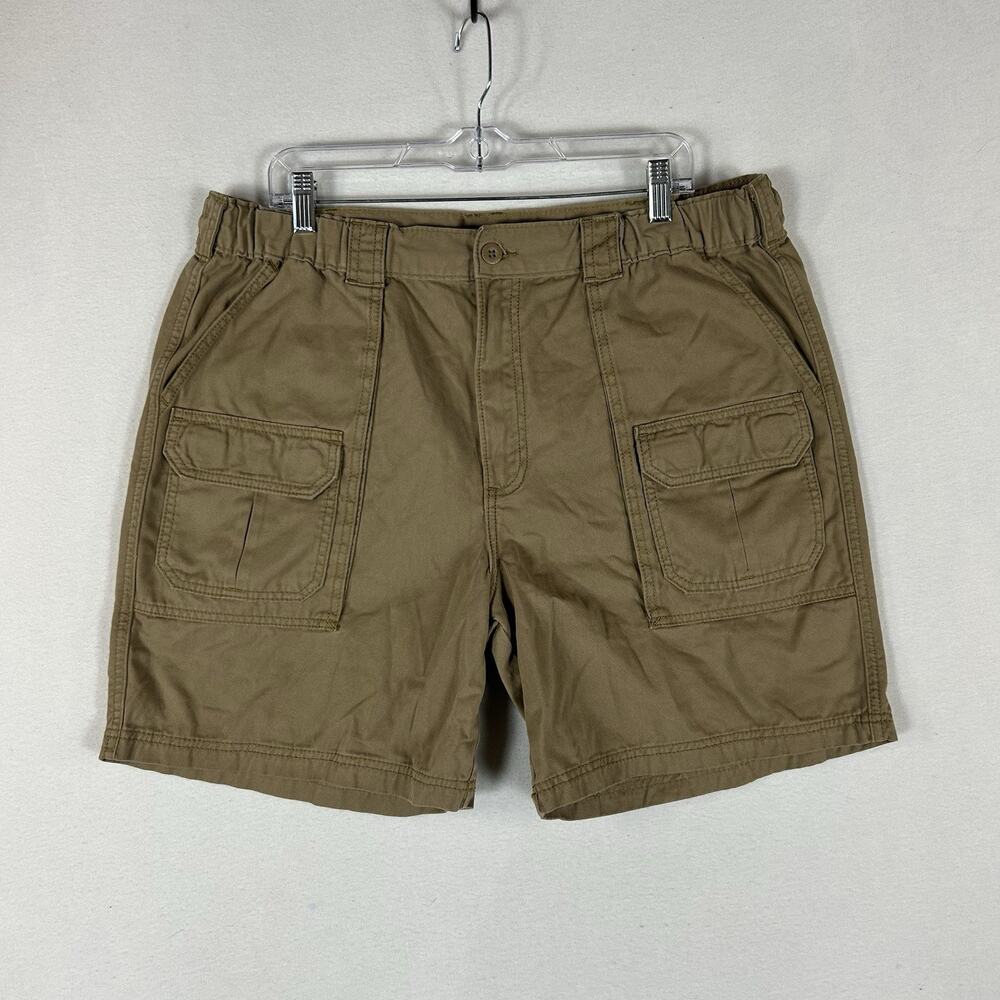 Lee Casual Cargo Shorts Men’s 38 Brown Pockets Utility Workwear 7” Inseam Khaki